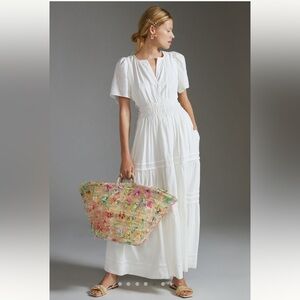Anthropologie Linen Somerset Maxi Dress, size S, NWT